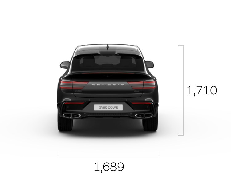 Front, side, and rear of Vik Black GV80 Coupe.