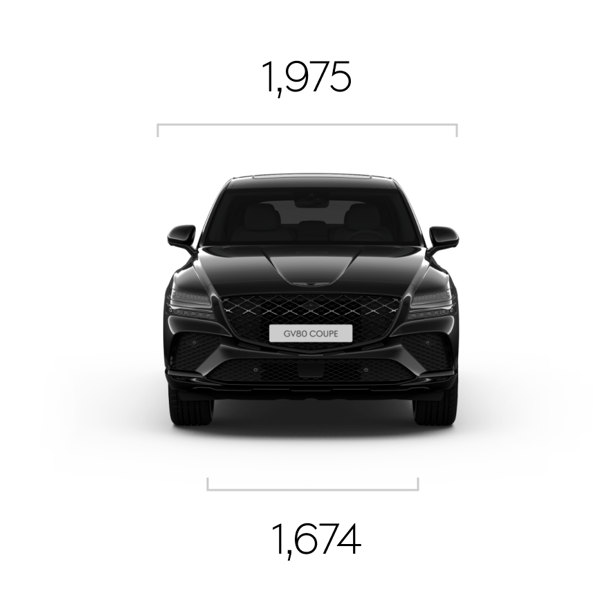 Front, side, and rear of Vik Black GV80 Coupe.