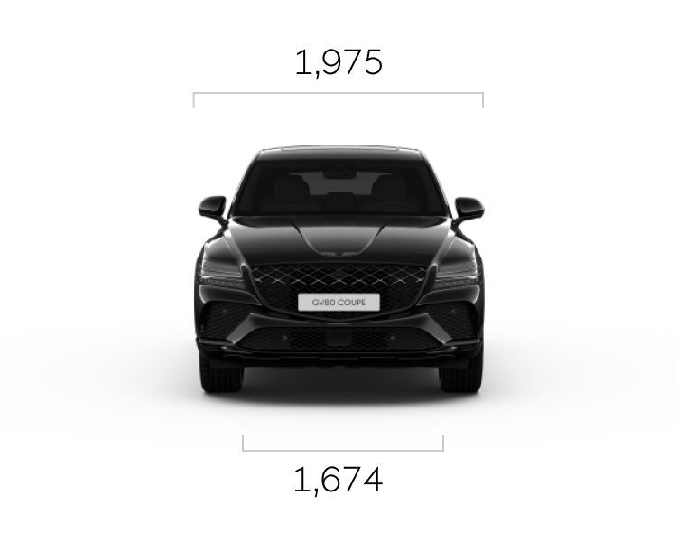 Front, side, and rear of Vik Black GV80 Coupe.