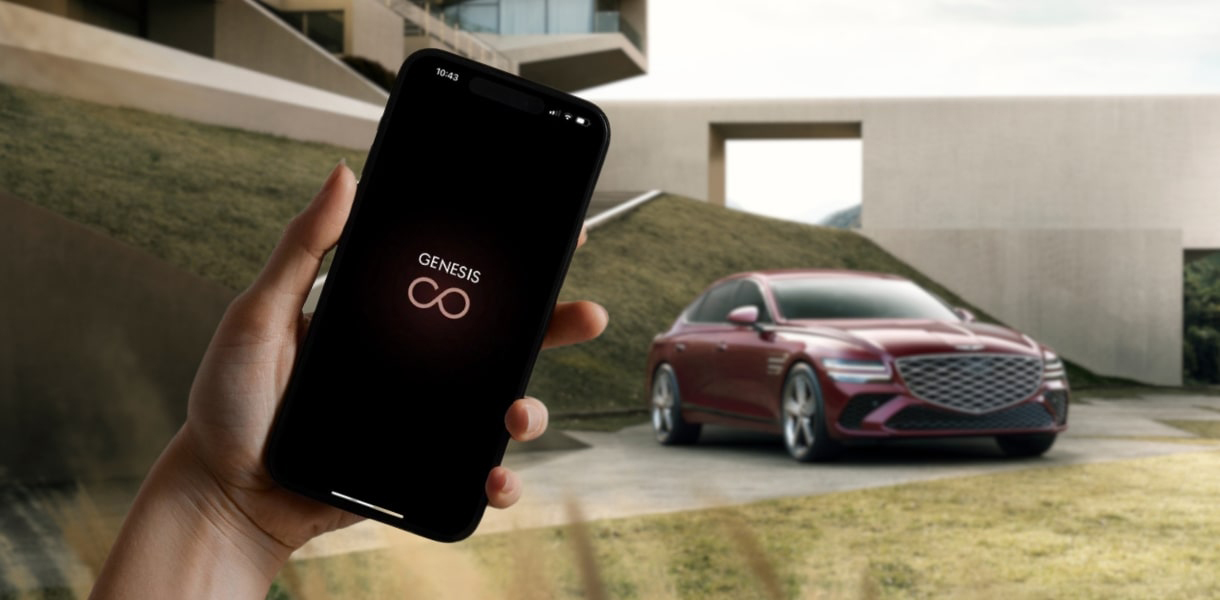 Preset your G80's climate control settings from the GCS app1 on your smartphone, warming the cabin in winter or cooling it in summer before you even leave your home or office. 