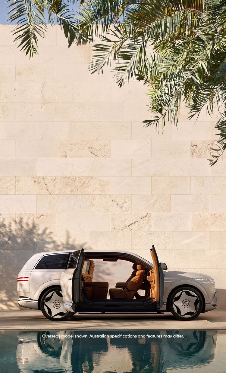 Experience the luxurious Genesis GV90 electric SUV showcasing innovative coach doors, premium leather seating, spacious cabin design, and sophisticated craftsmanship that redefines modern luxury mobility.