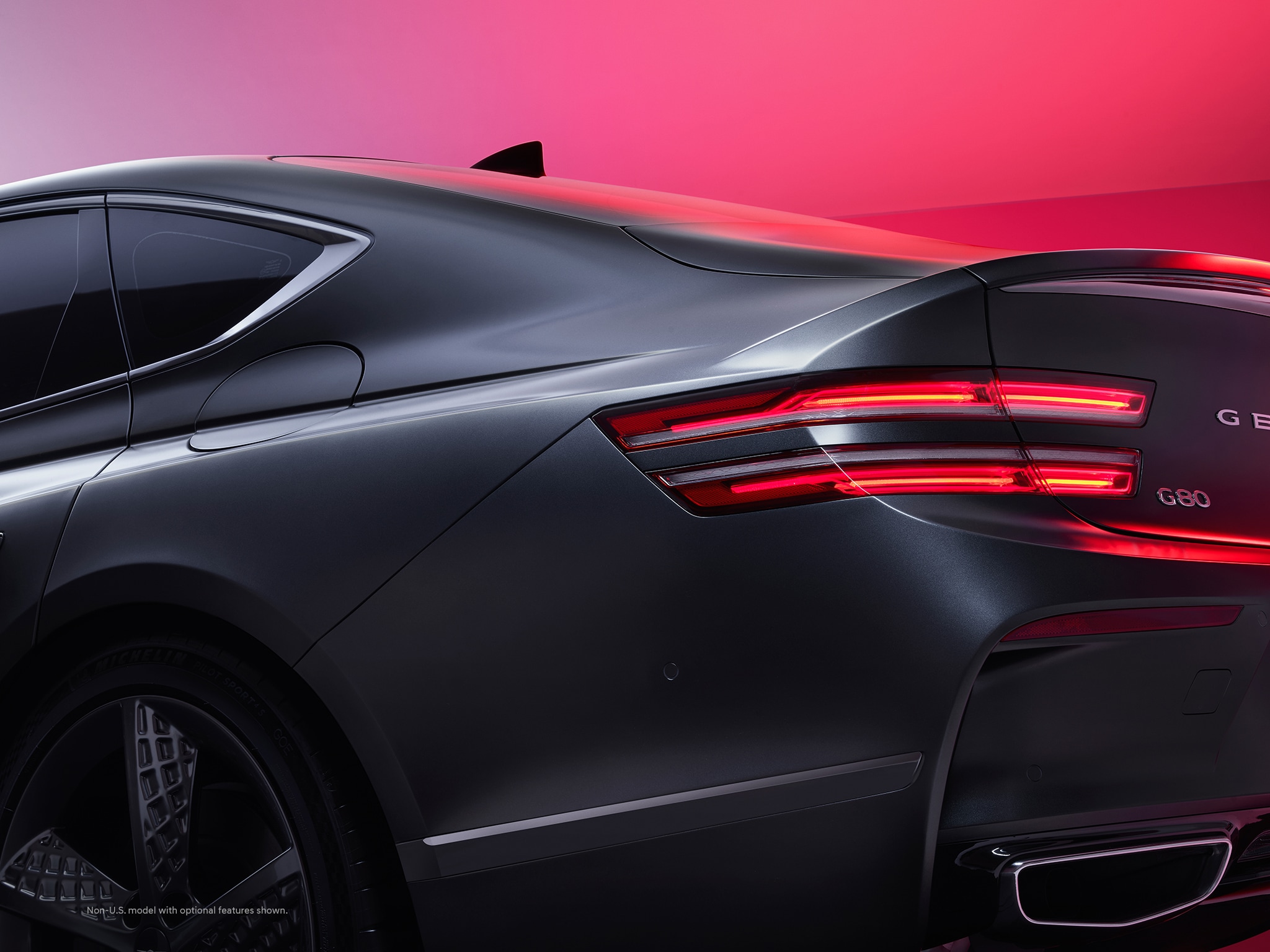 2022 Genesis G80 shown in Makalu Gray Matte.