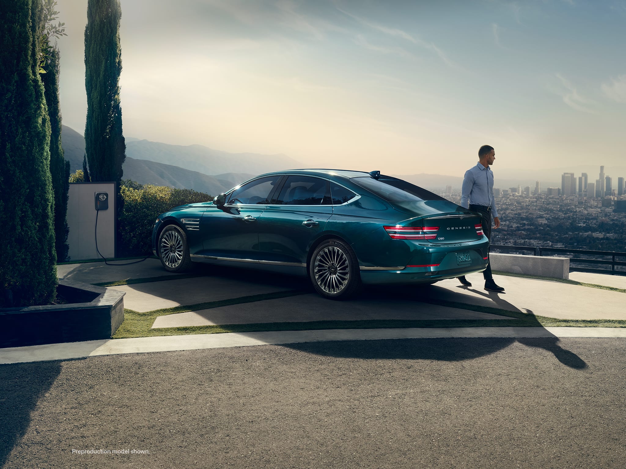 2023 Electrified G80 shown in Matira Blue