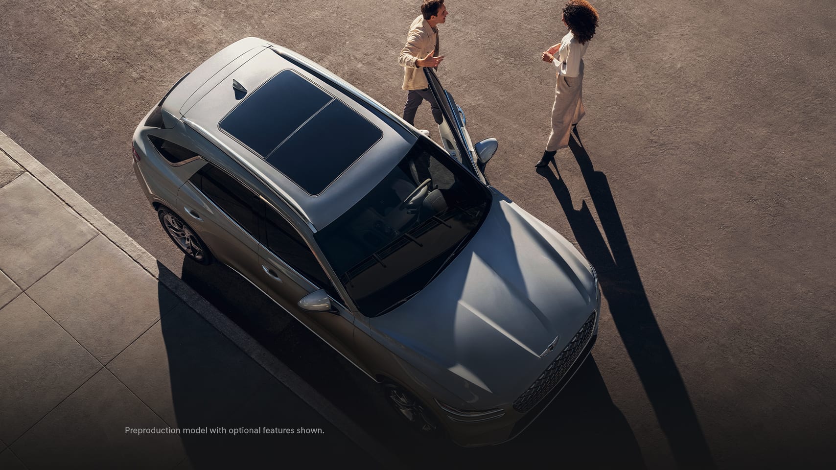 2023 Genesis Electrified GV70 shown in Savile Silver