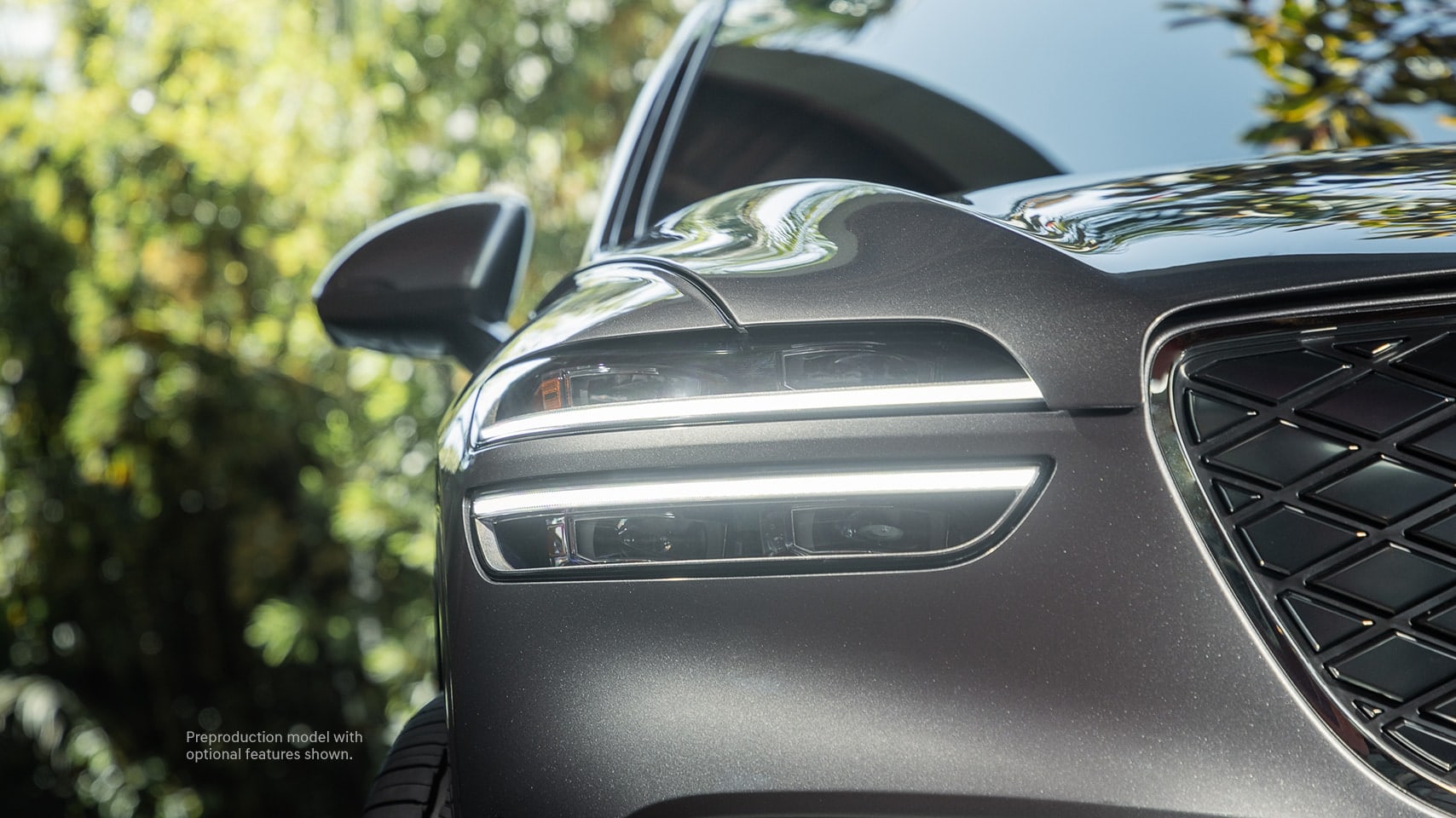 2023 Genesis Electrified GV70 shown in Savile Silver