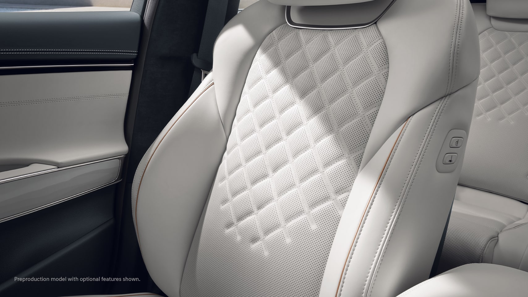 2023 Genesis Electrified GV70  with Glacier White interior shown