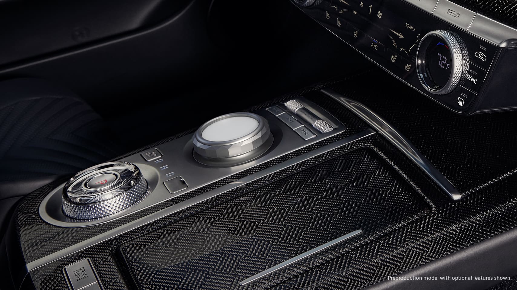 2023 Genesis G80 interior center console.