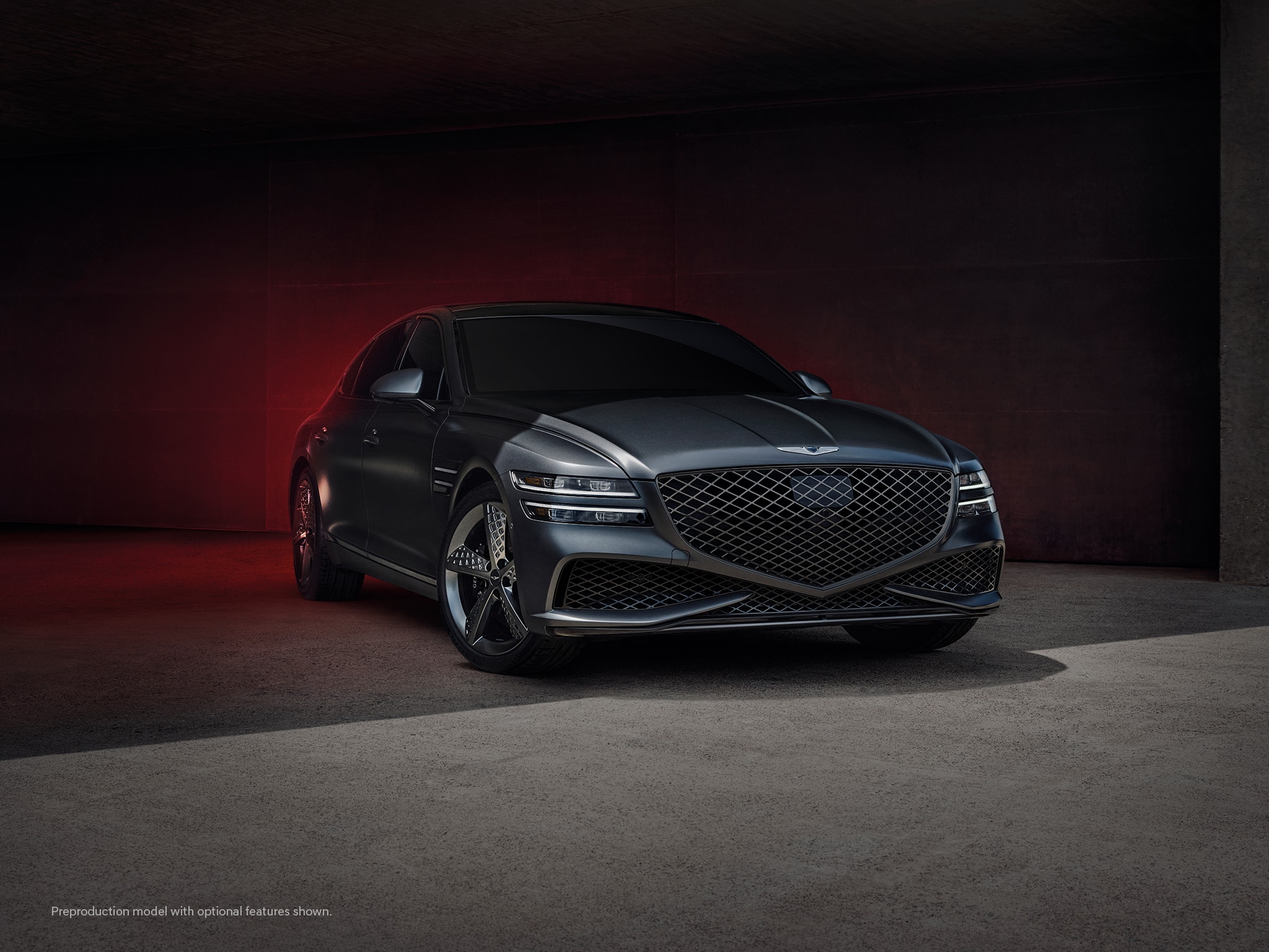 2023 Genesis G80 shown in Makalu Gray Matte.