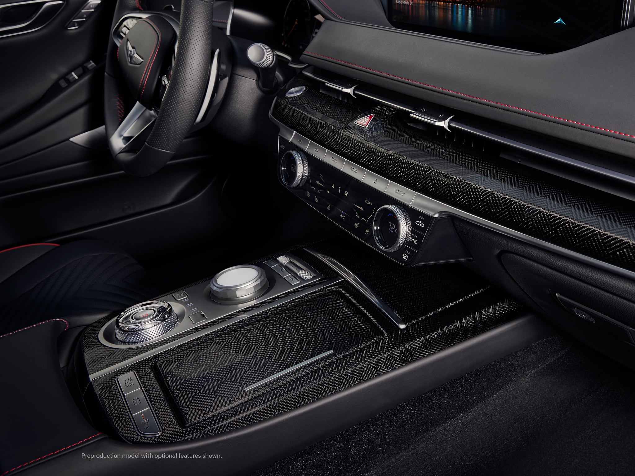 2023 Genesis G80 interior gauge cluster.