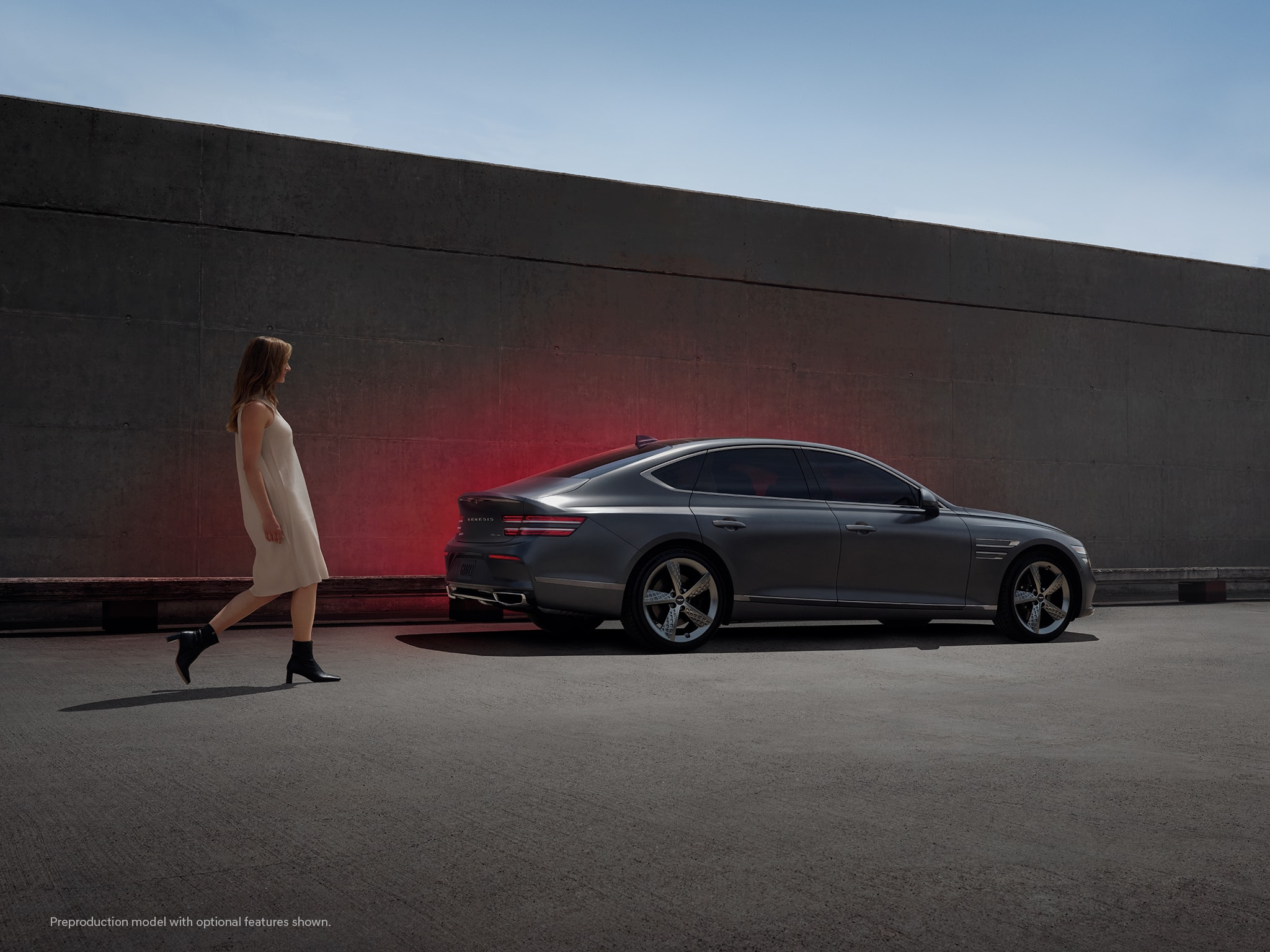 2023 Genesis G80 shown in Makalu Gray Matte.