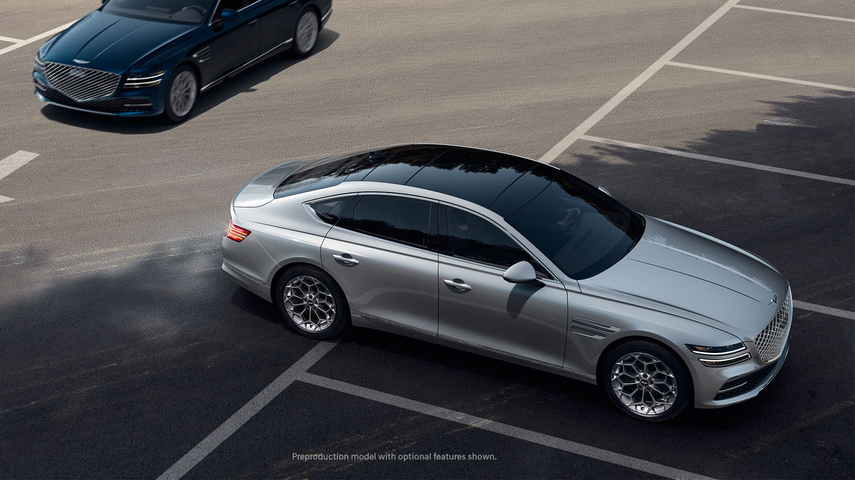 2023 Genesis G80 shown in Savile Silver.