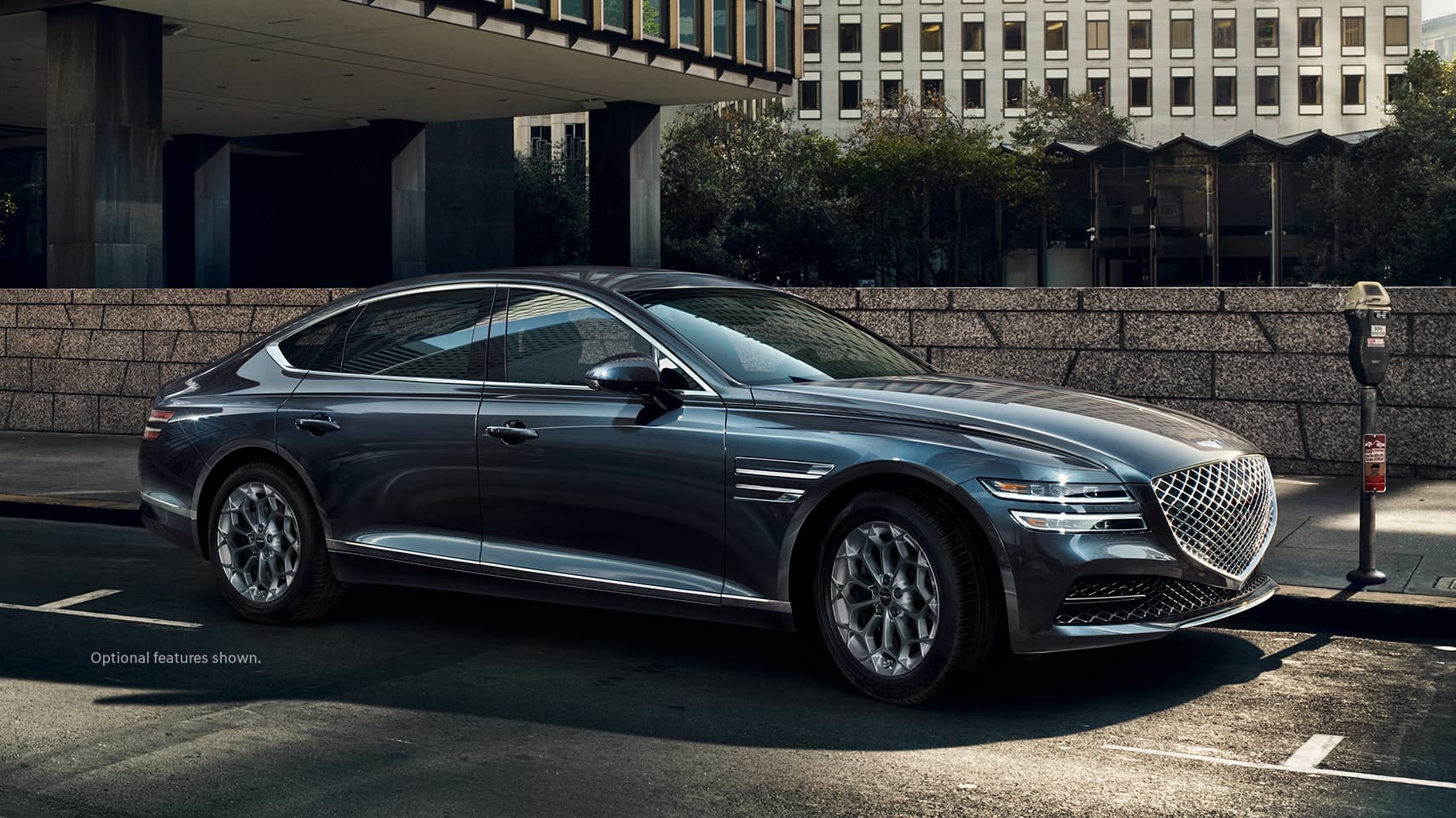 2023 Genesis G80 shown in Savile Silver.