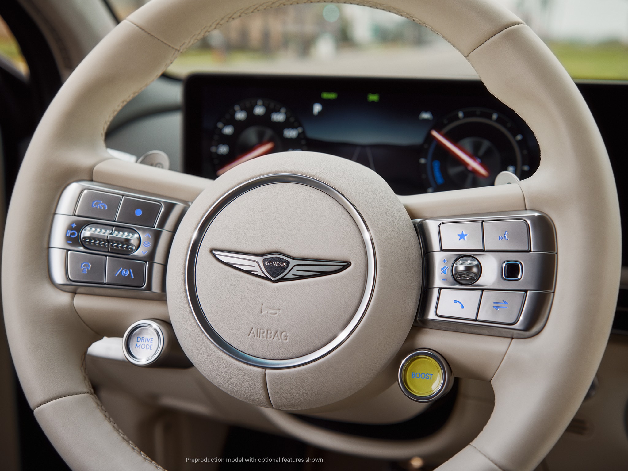 2023 Genesis GV60 steering wheel.