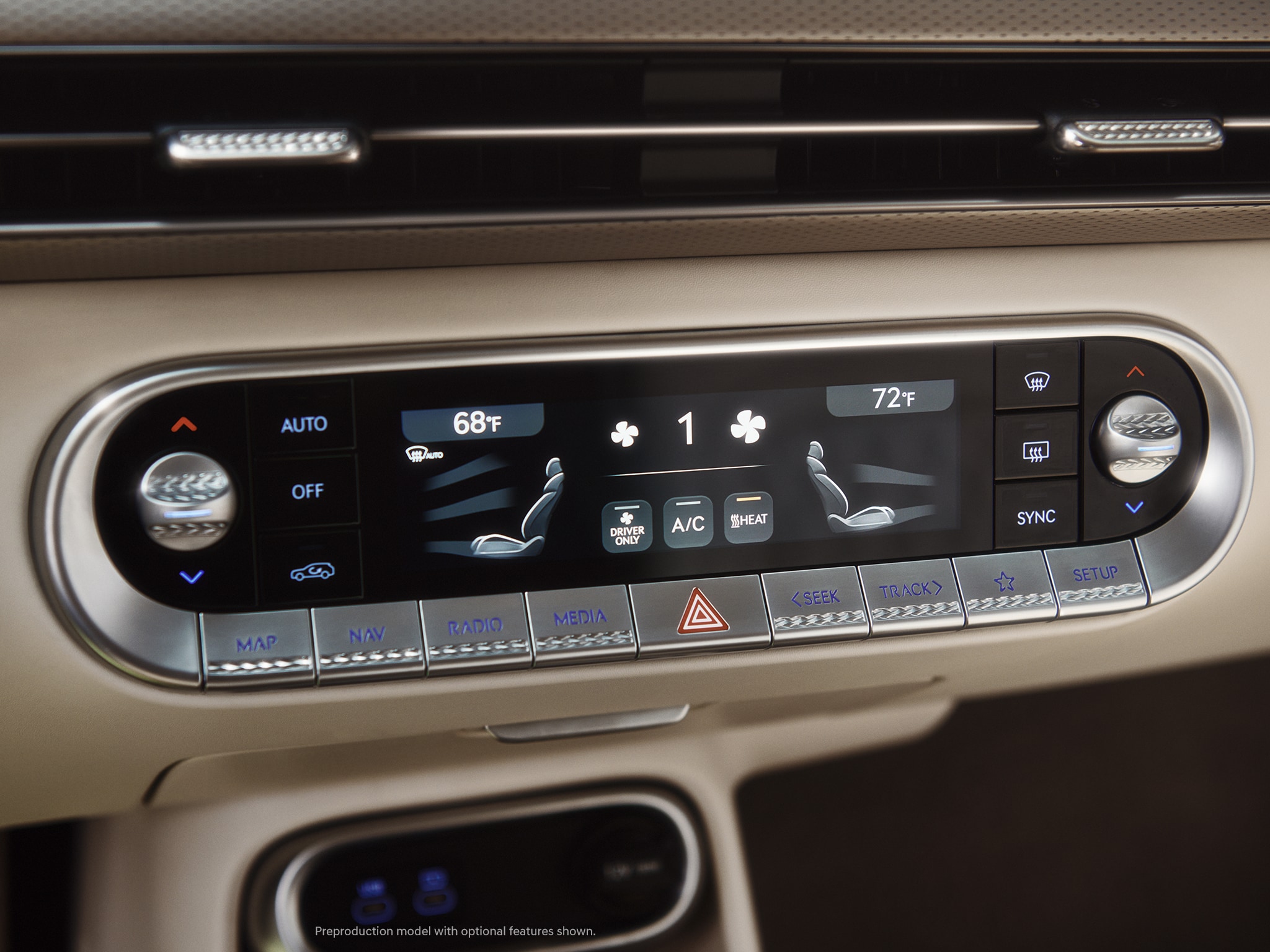 2023 Genesis GV60 interior center display.