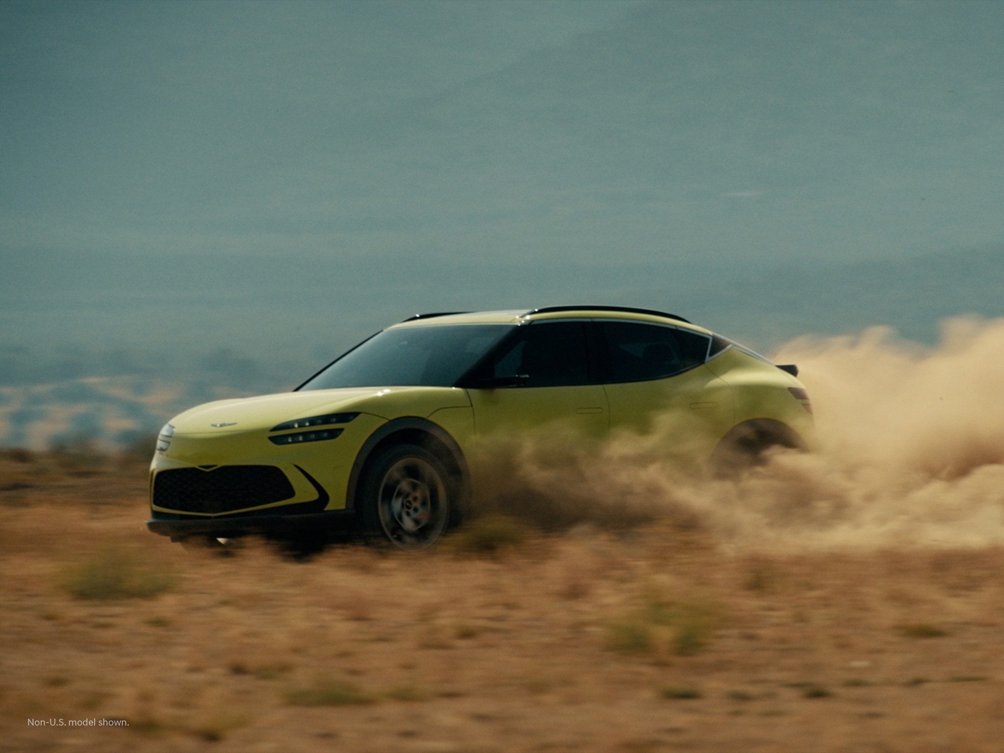 2023 Genesis GV60 shown in Sao Paulo Lime.
