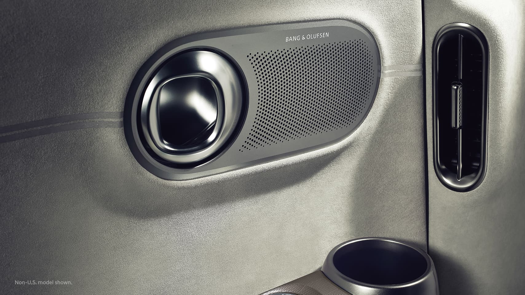 2023 Genesis GV60 interior detail of Bang and Olufsen speaker.