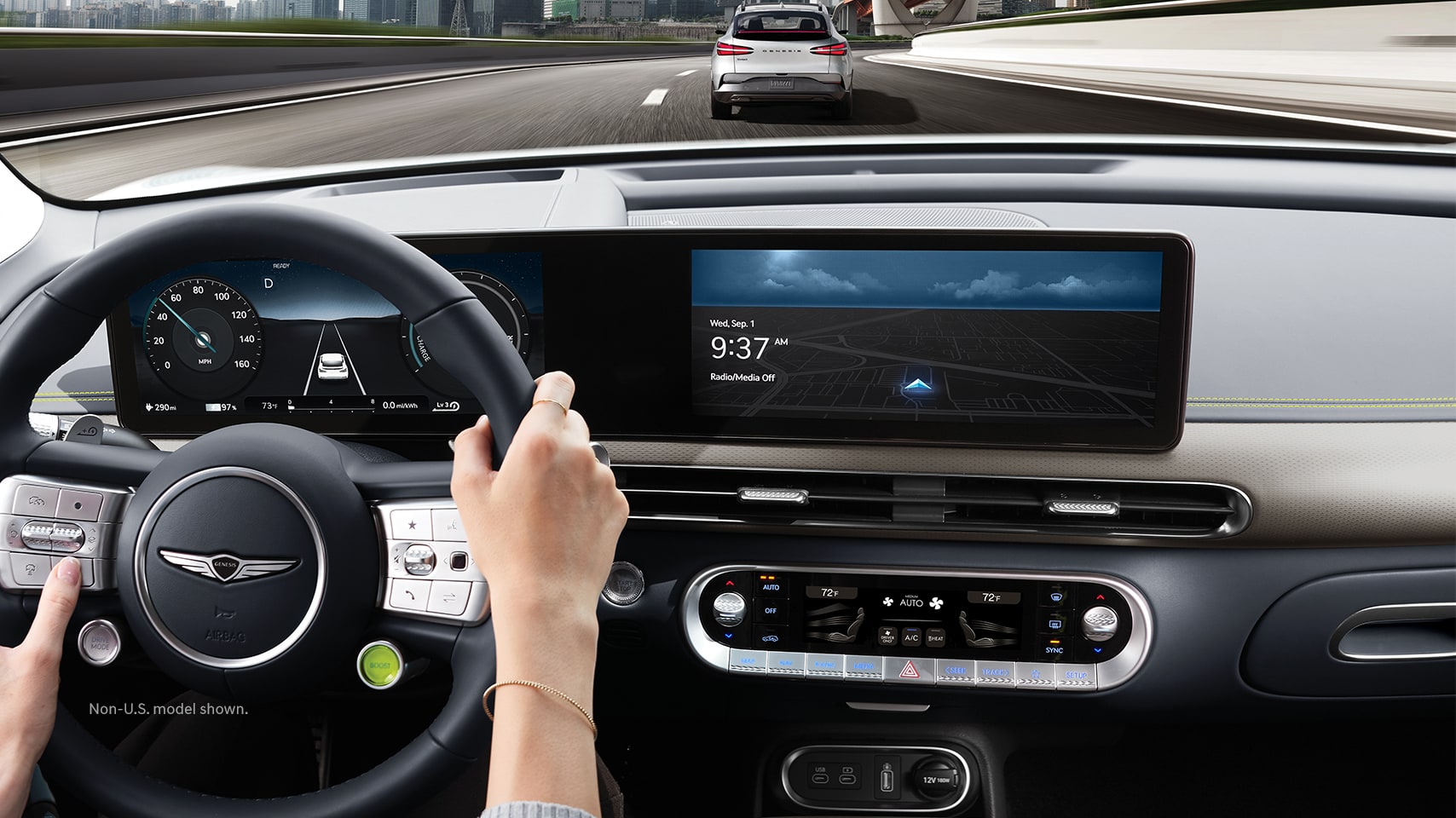 2023 Genesis GV60 interior detail of Bang and Olufsen speaker.