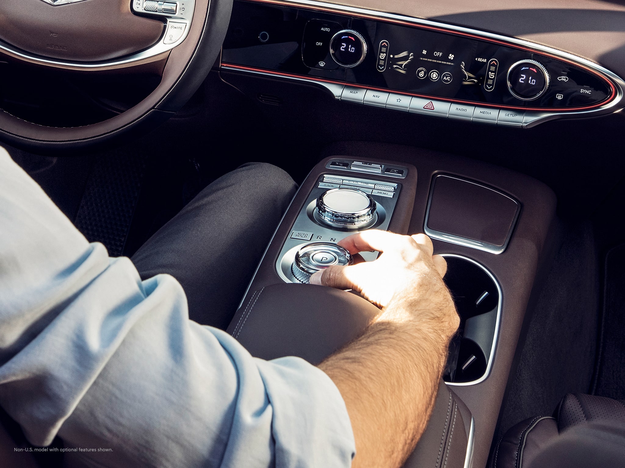 2023 Genesis GV70 interior controls.