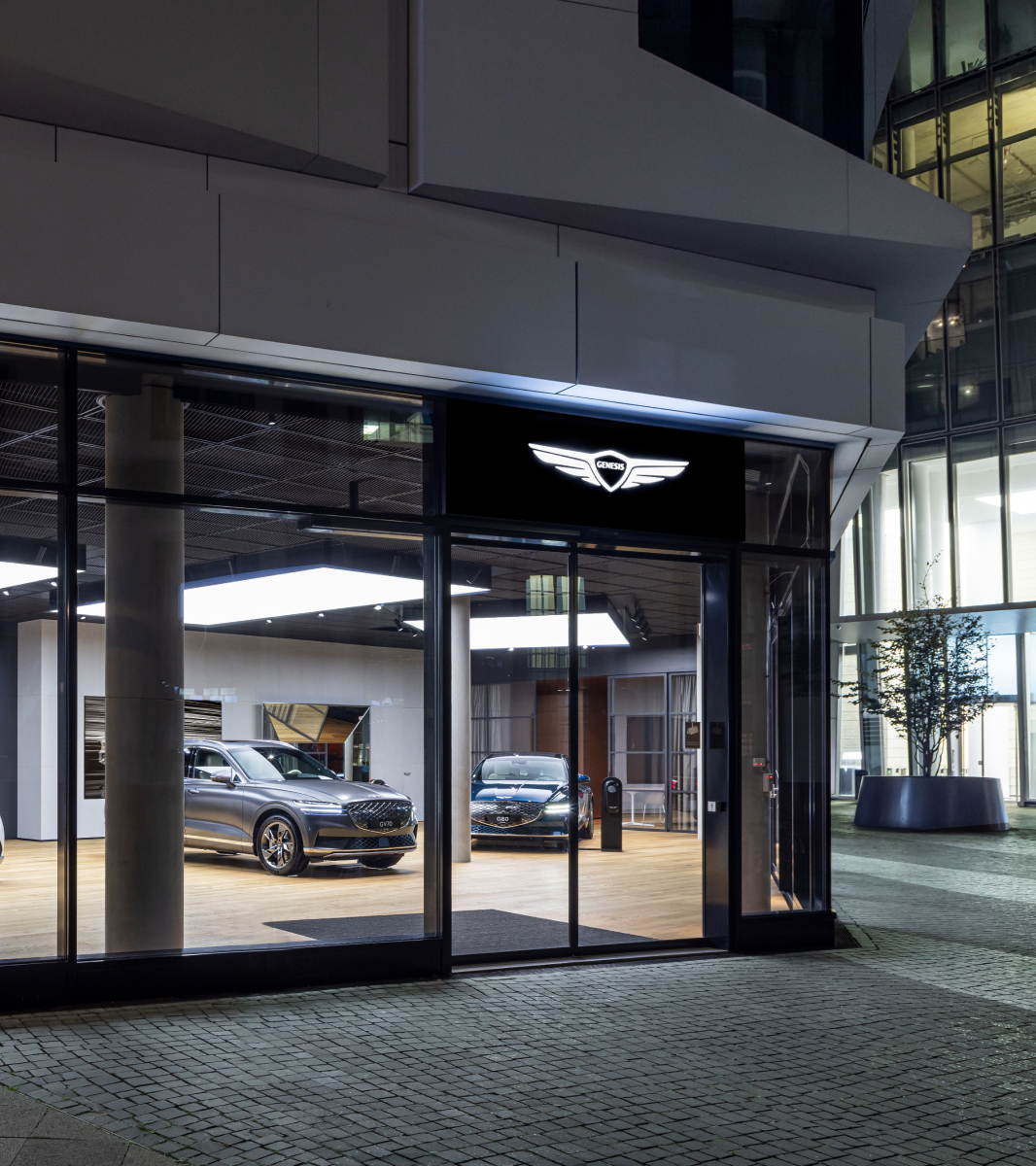An exterior view of Genesis Studio Frankfurt.